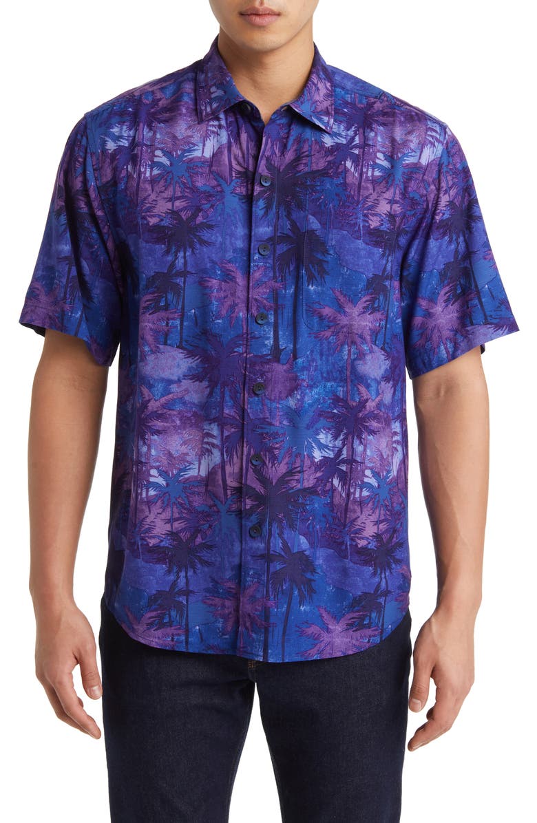 Tommy Bahama Veracruz Cay Misty Palms Short Sleeve Button-Up Shirt, Main, color, 
