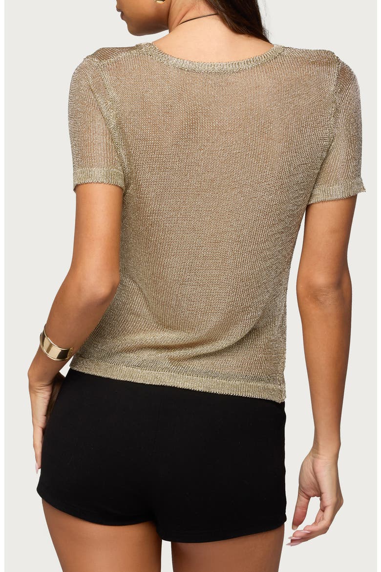 Luchia Metallic Knit Top, Alternate, color, GOLD