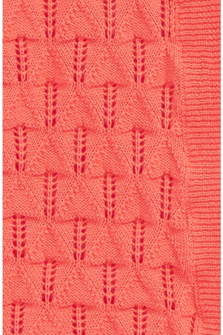 'Flyaway' Pointelle Knit Cardigan, Alternate, color, CORAL ROSE