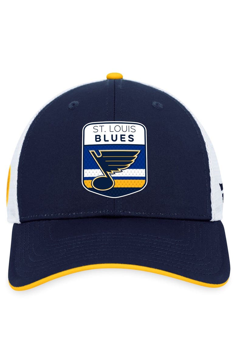 FANATICS Men's Fanatics Branded  Navy St. Louis Blues 2023 NHL Draft On Stage Trucker Adjustable Hat, Alternate, color, 