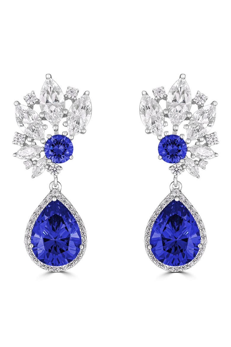 Ava Burst Teardrop Earrings, Main, color, TANZ/ SILVER
