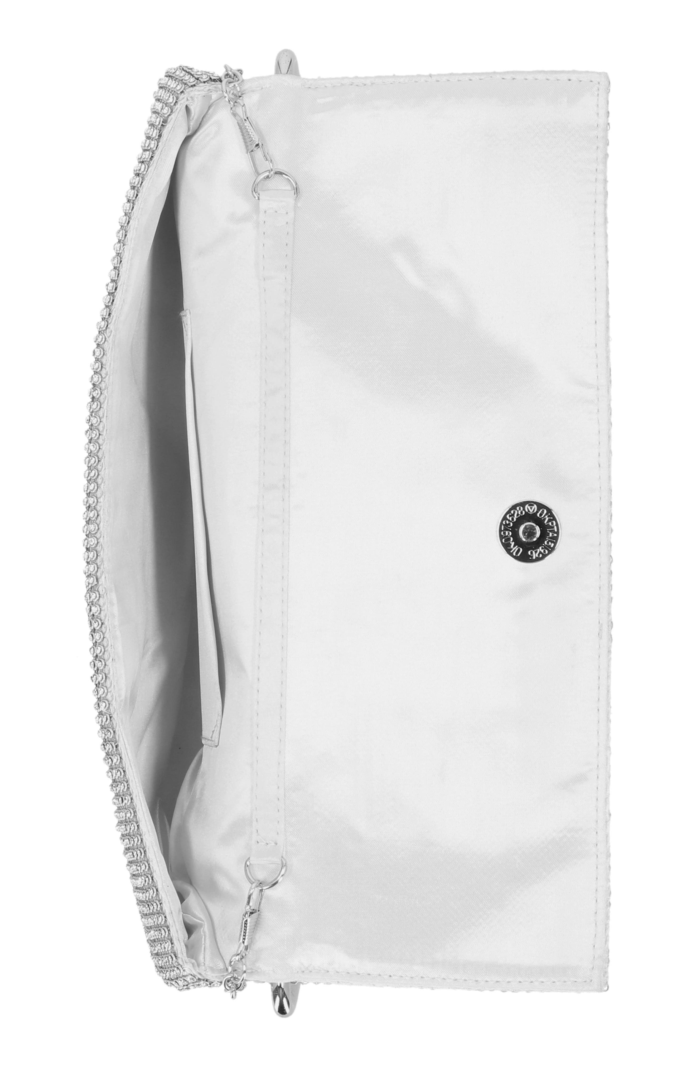 Jessica McClintock Isa Crystal Clutch, Alternate, color, 42N-Silver