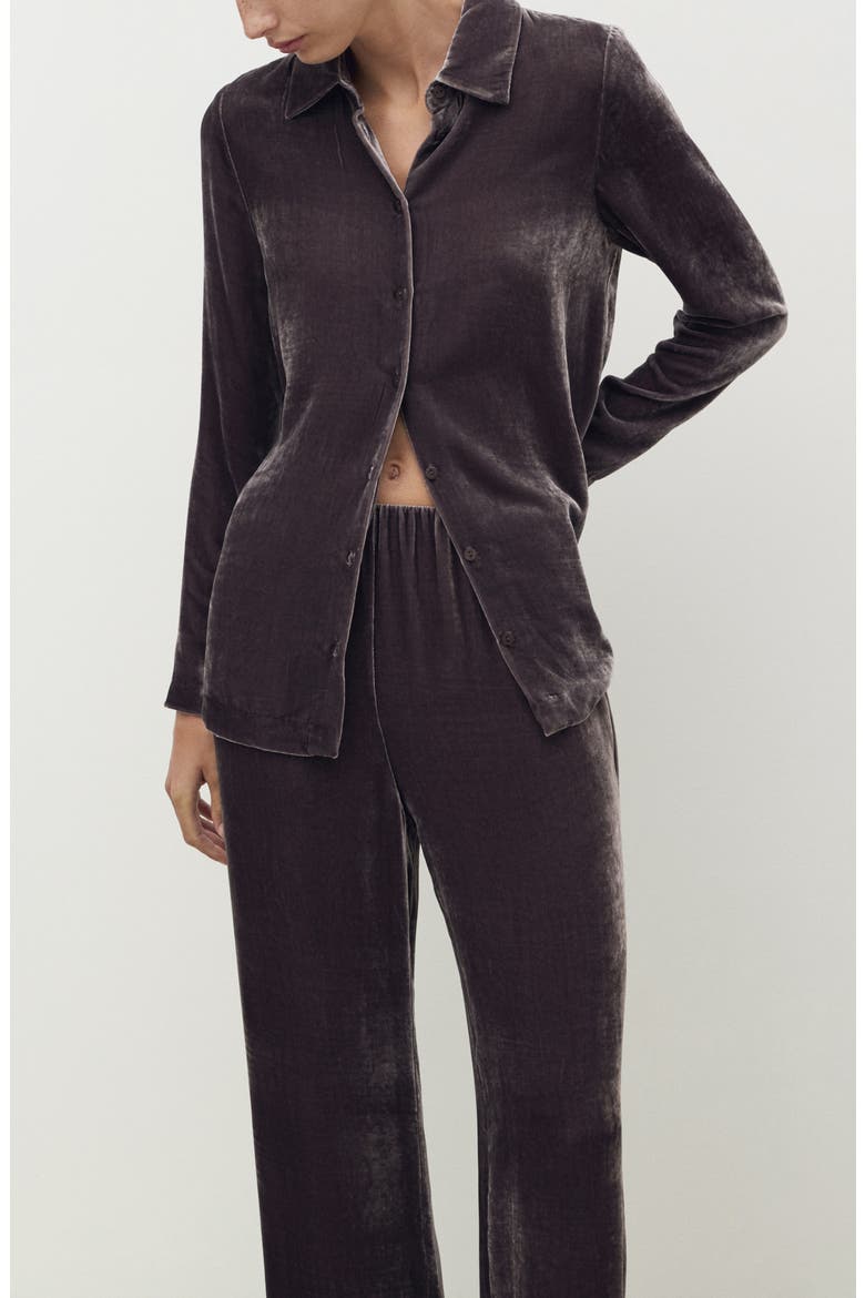 Velvet Lounge Pants, Alternate, color, BLACKBERRY