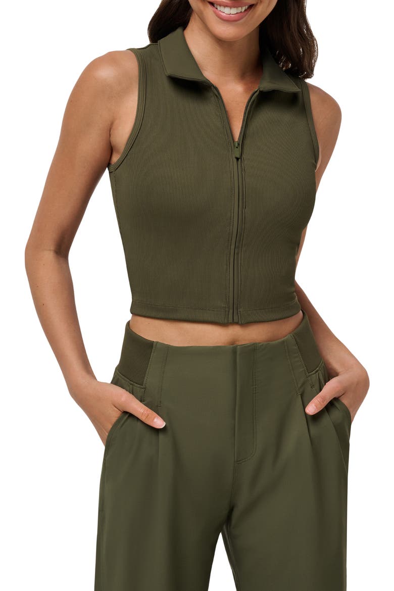 Midline Zip Polo Tank, Main, color, GRAPE LEAF