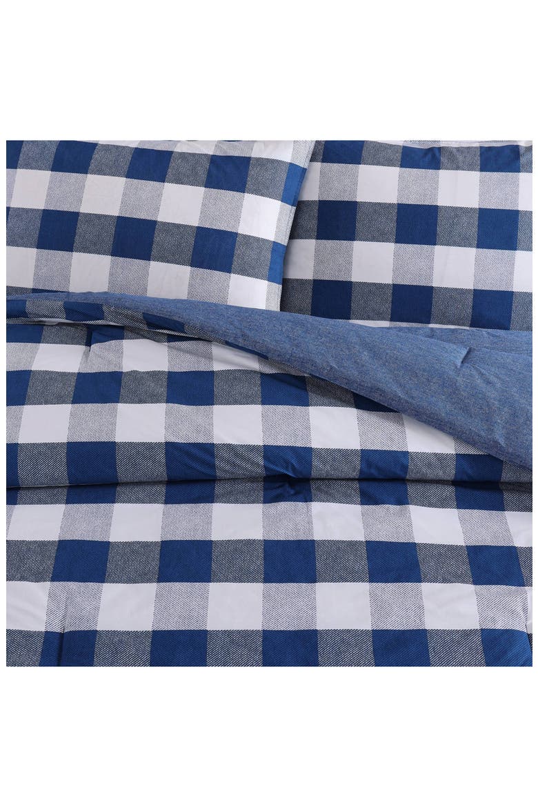 Bison Plaid Comforter & Sham Set, Alternate, color, NAVY