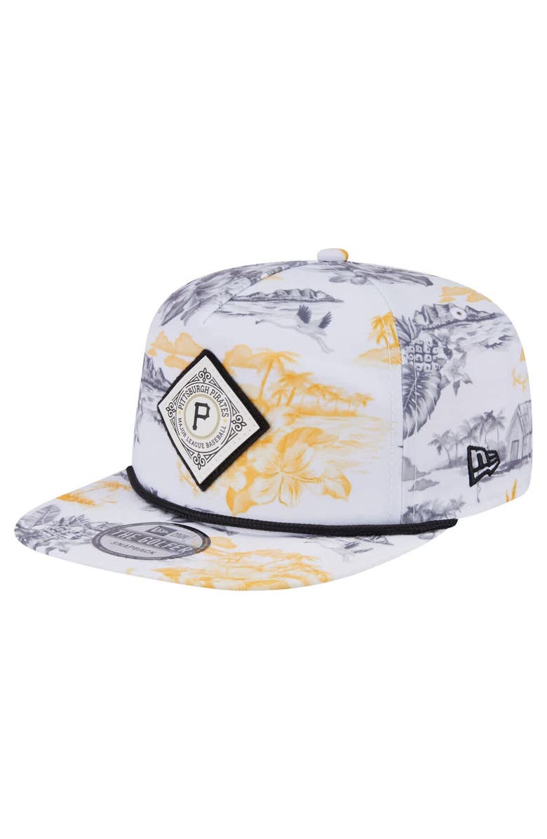 New Era Men's New Era White Pittsburgh Pirates Printed Island Golfer Snapback Hat, Main, color, White