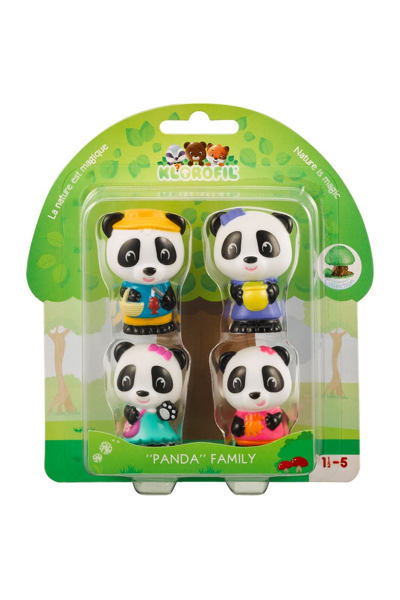 Panda Family 4 Mini Bear Figures Playset, Main, color, Multicolored