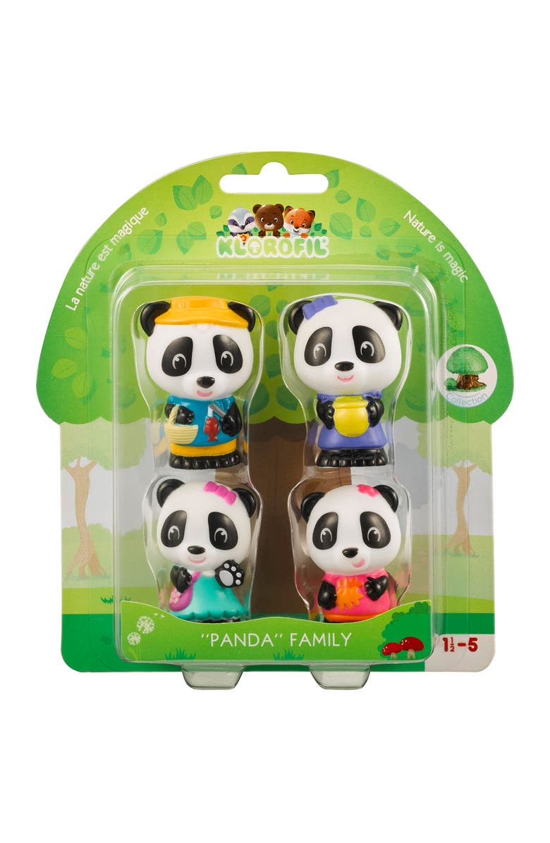 Timber Tots Panda Family 4 Mini Bear Figures Playset, Main, color, Multicolored