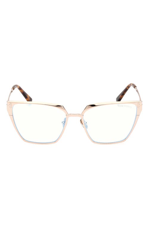Tom Ford 56mm Square Blue Light Blocking Optical Glasses In Multi