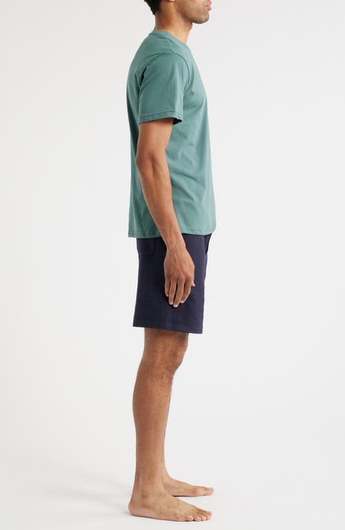 Majestic International Cotton Blend Pajama T-shirt & Waffle Shorts Set In Multi
