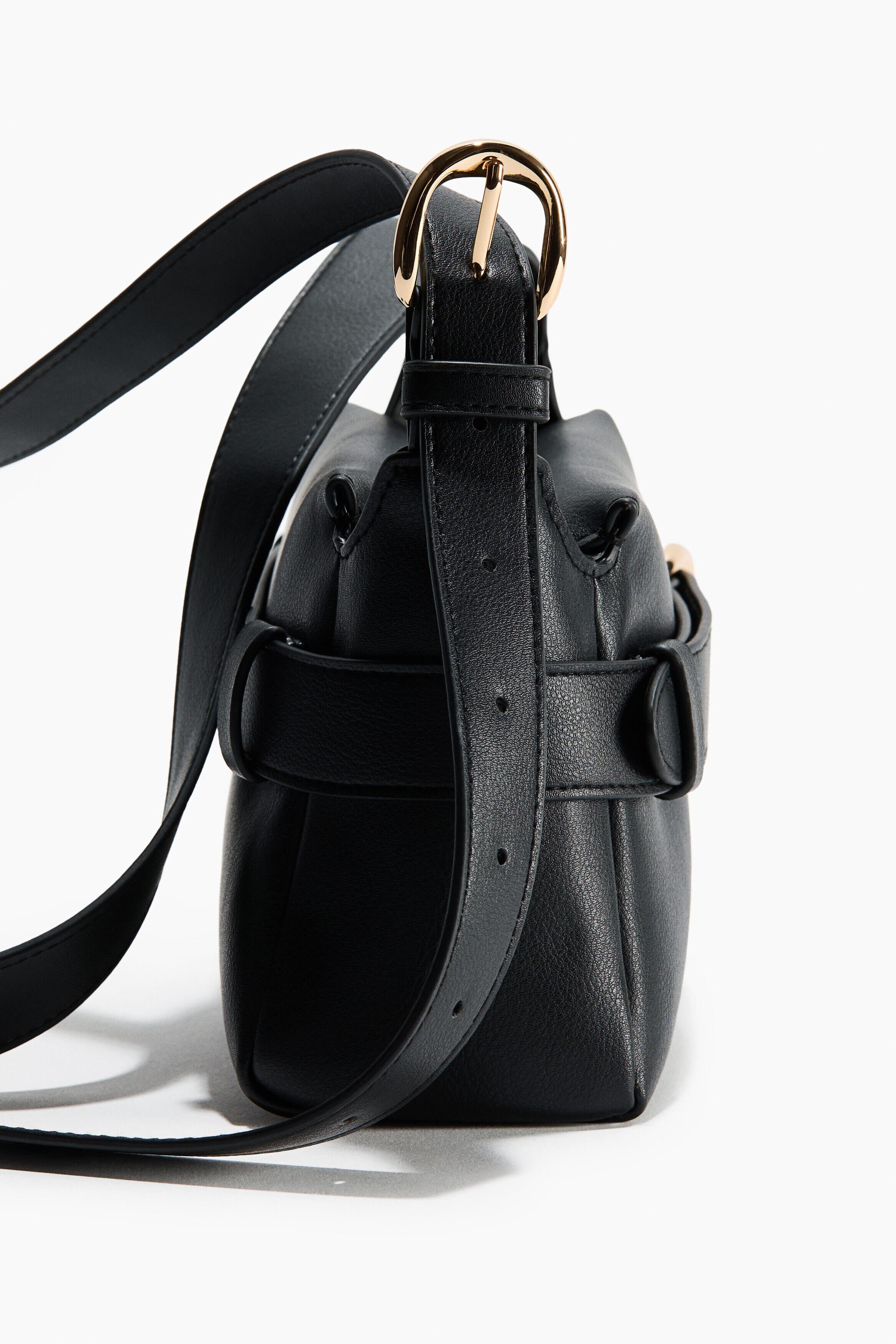 Strap-detail Crossbody Bag, Alternate, color, Black