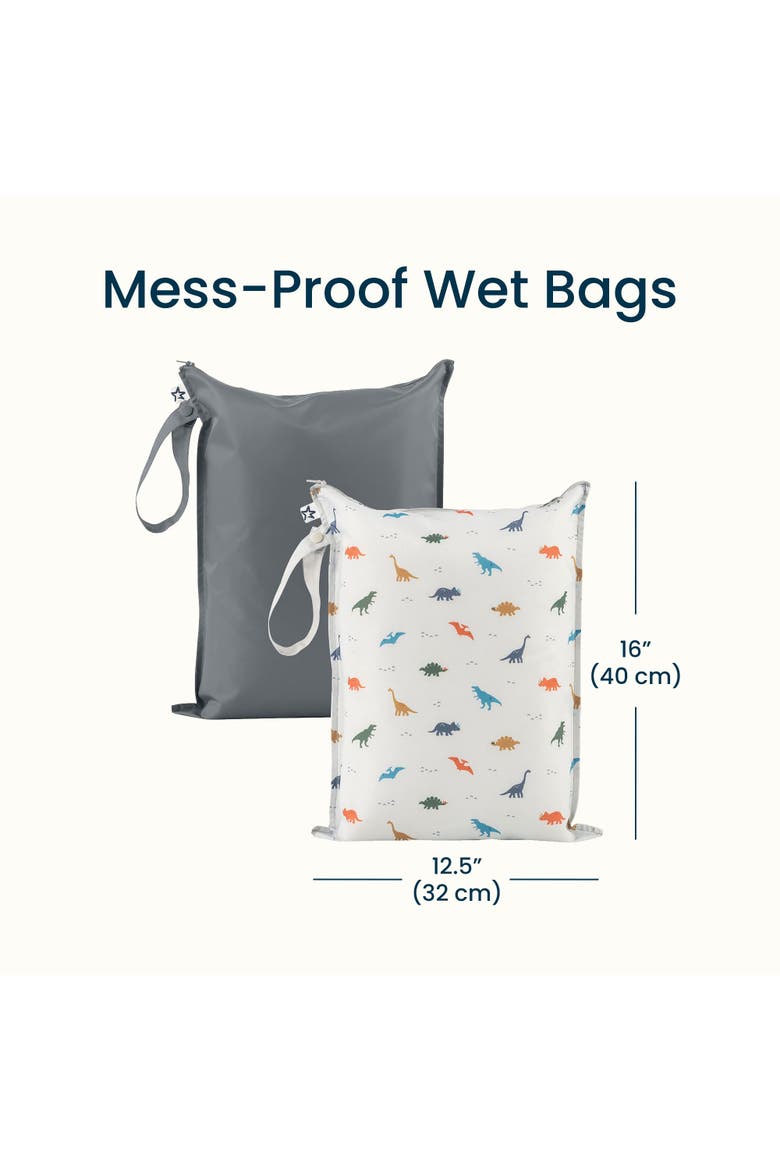 Mess-Proof Waterproof Washable Baby/Toddler Wet Bags - Solids, Alternate, color, Dinosaur
