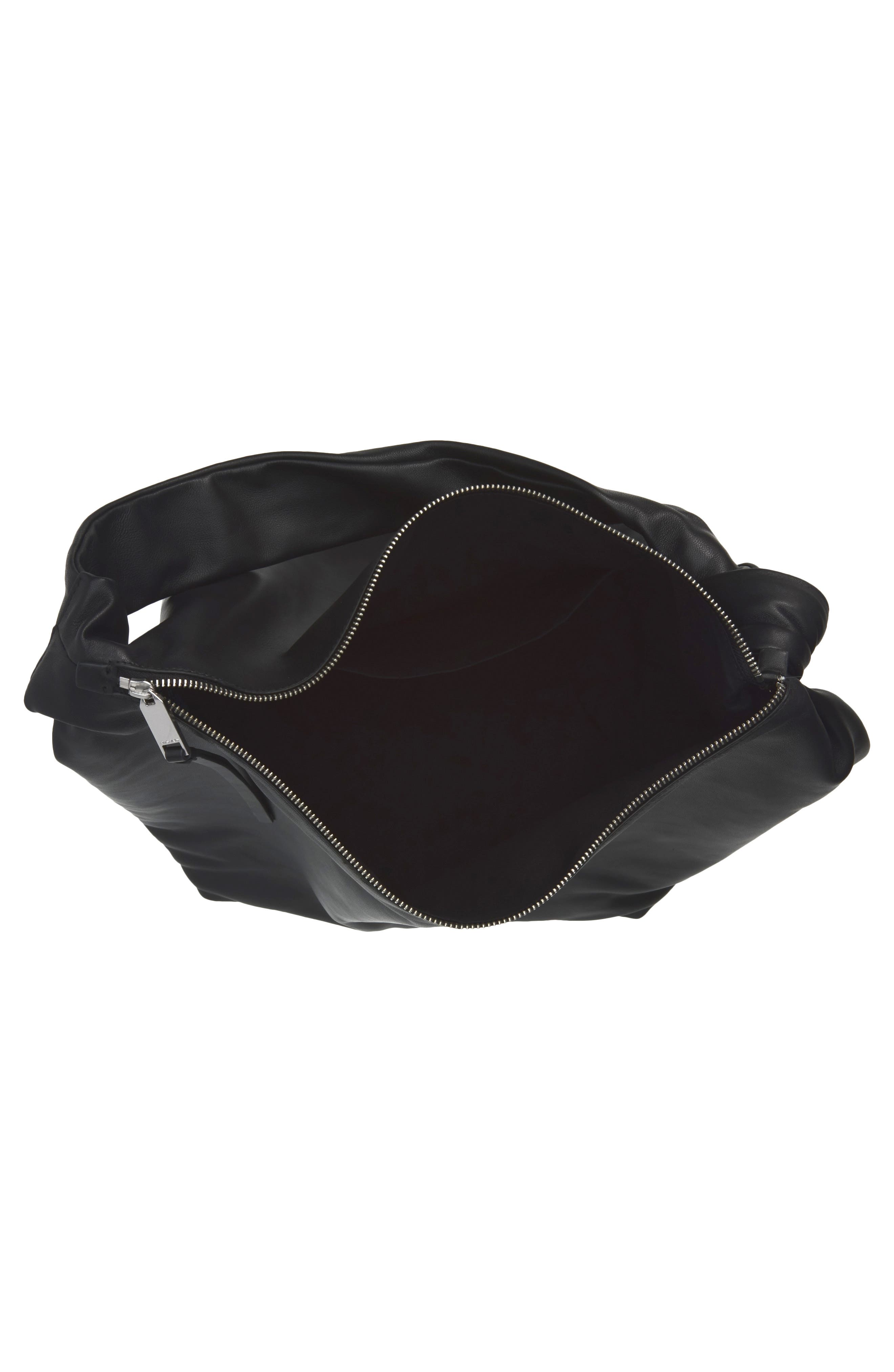 Effie Large Leather Shoulder Bag, Alternate, color, BLACK