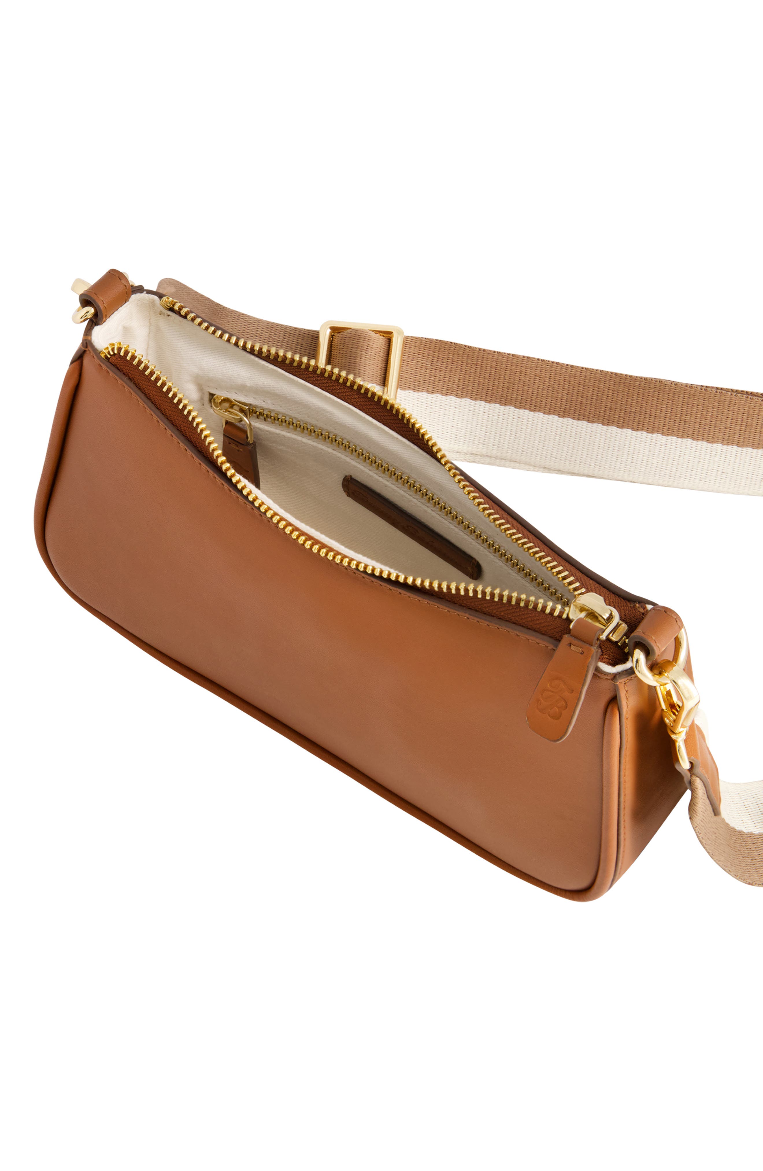 Tommy Bahama Floral Canvas & Leather Trim Double Crossbody Bag, Alternate, color, Brown Multi