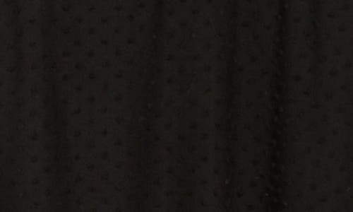 Loveappella Swiss Dot Short Sleeve Fit & Flare Dress In Black