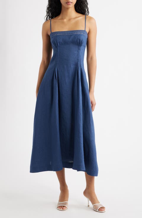 Pomona Sleeveless Linen Midi Dress