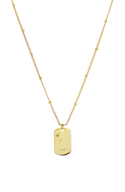 Initial Tag Pendant Necklace