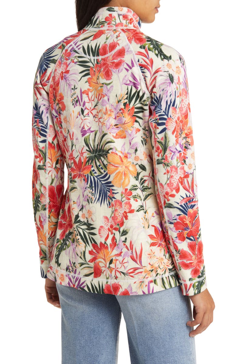 Tommy Bahama Aruba Hidden Bliss Floral Zip Front Jacket, Alternate, color, 