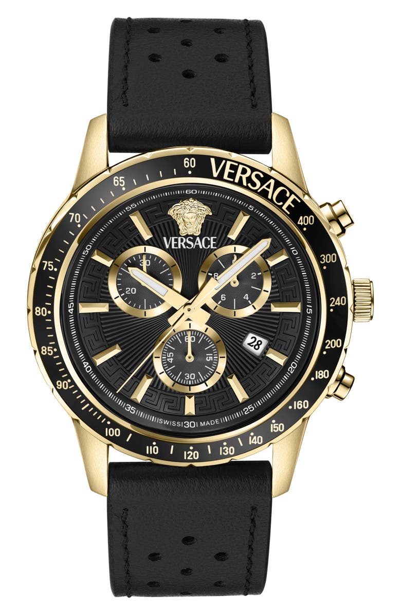 Versace Sport Chronograph Silicone Strap Watch, 44mm, Main, color, 