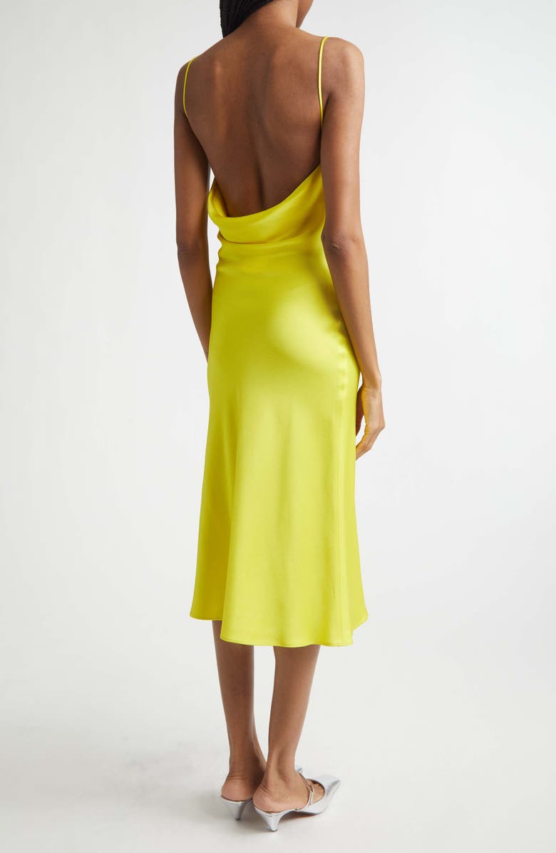 Stella McCartney Satin Slipdress, Alternate, color, Bright Yellow