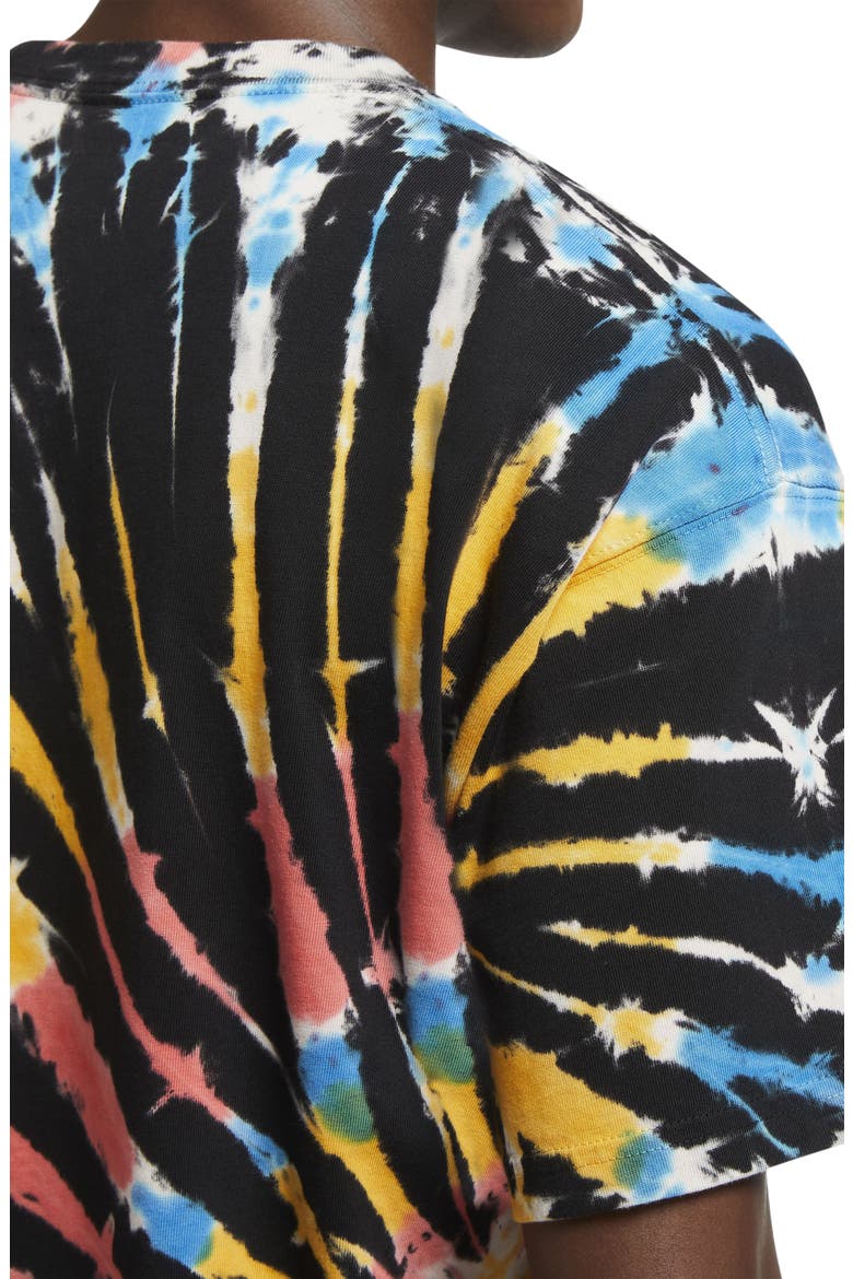 Tie Dye T-Shirt, Alternate, color, BLACK/BRIGHT CRIMSON/WHITE