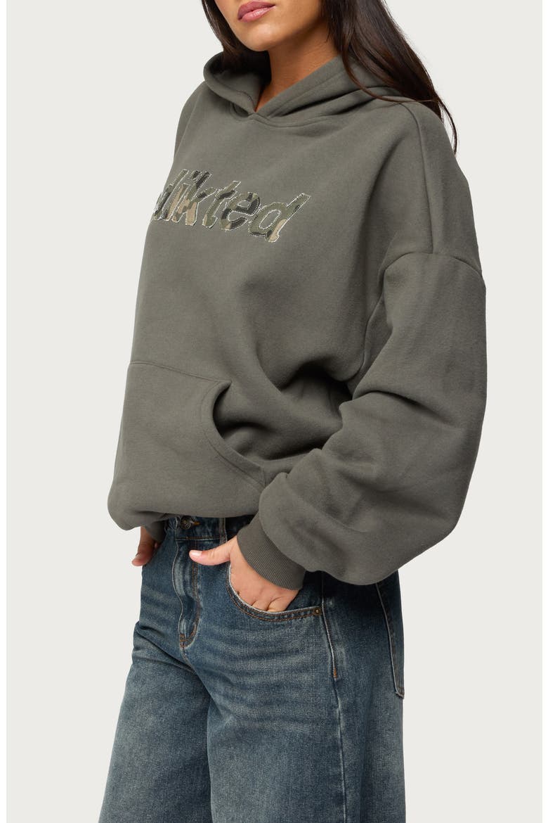 Camo Cutie Oversize Hoodie, Alternate, color, OLIVE