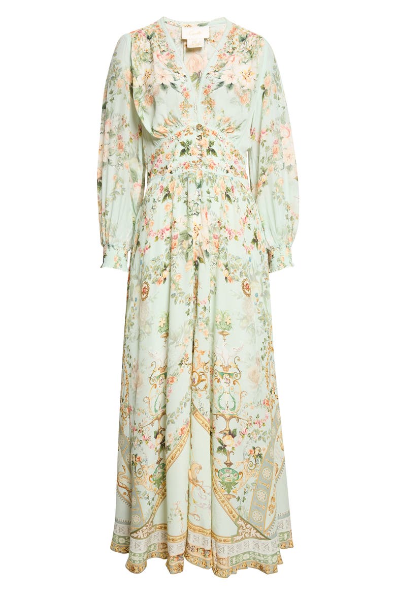 Shaped Waist Button Dress, Main, color, WILDFLOWER WUNDERLAND