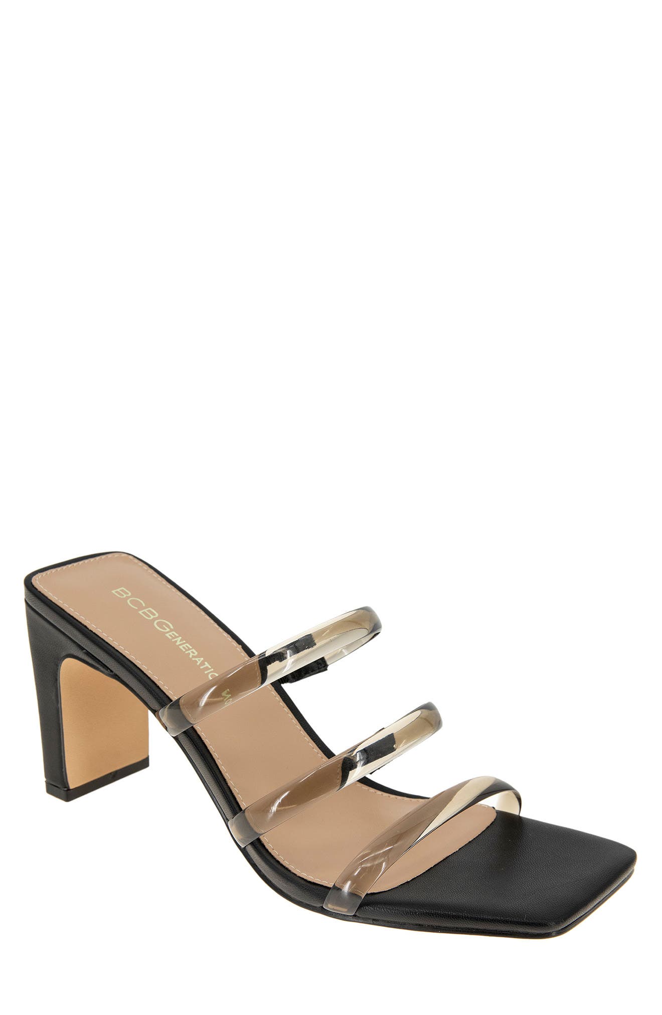 Falla Strappy Mule Sandal, Main, color, BLACK/ SMOKE