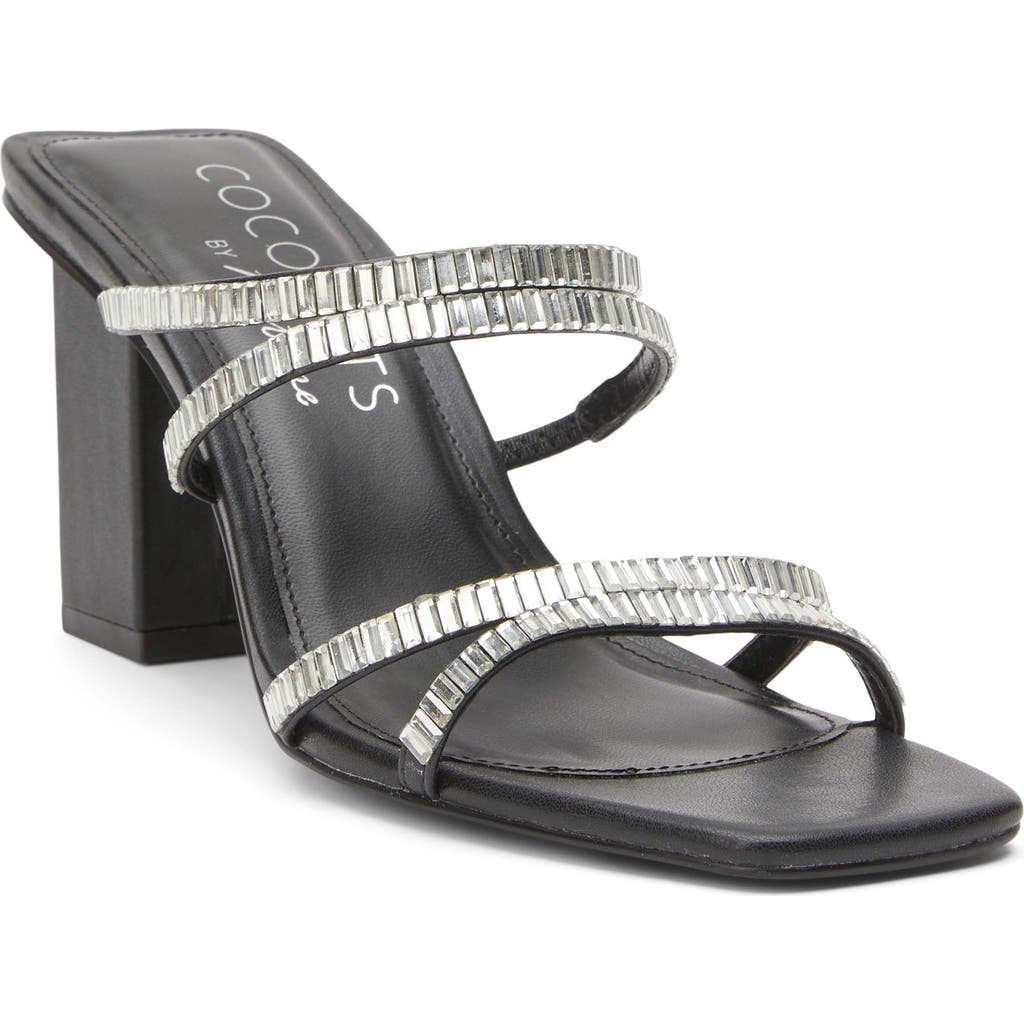 Coconuts By Matisse Aria Rhinestone Sandal In Black