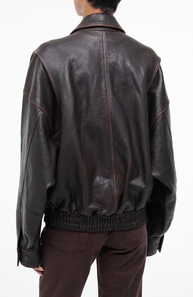 STAUD Eugene Leather Jacket, Alternate, color, Distressed Brown
