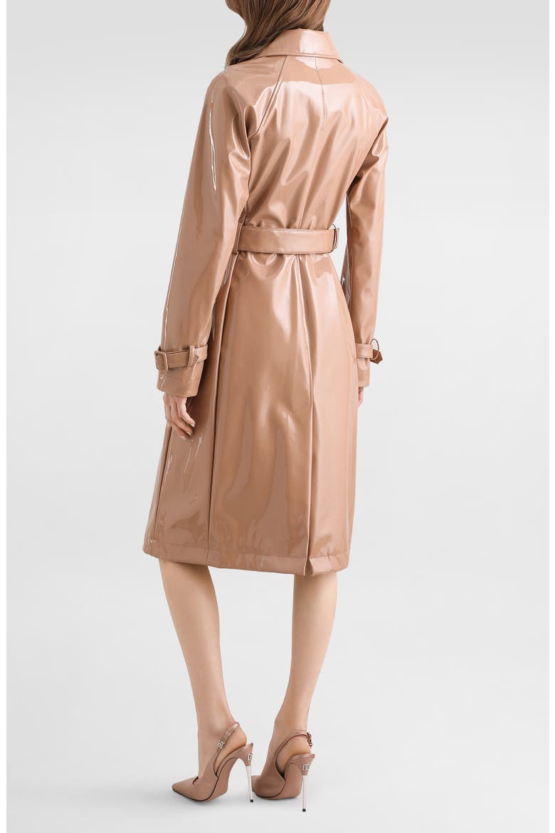 Faux Leather Trench Coat, Alternate, color, M0179 POWDER