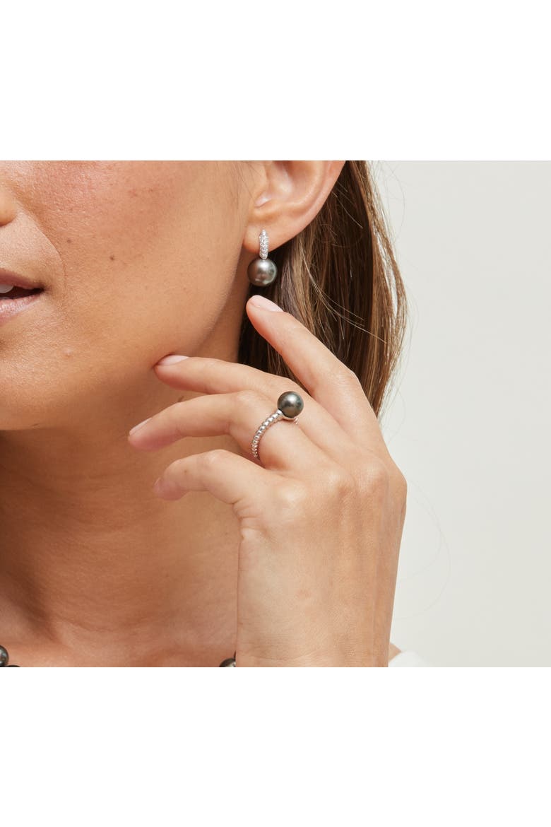 Tahitian South Sea Pearl Terrie Ring, Alternate, color, White Gold