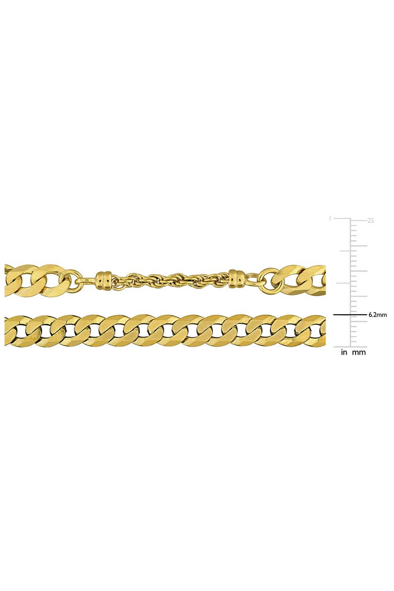 2.5mm Curb & 6mm Rope Chain Necklace & Bracelet Set, Alternate, color, GOLD MULTI