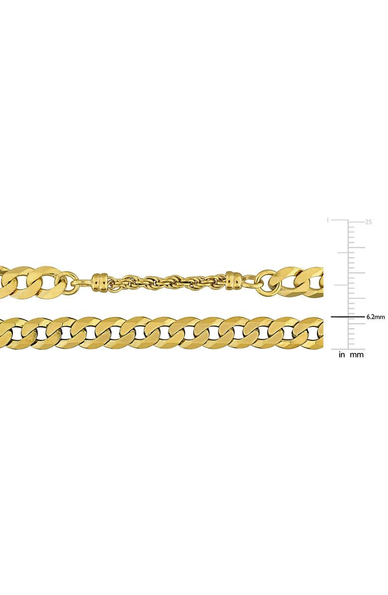 DELMAR 2.5mm Curb & 6mm Rope Chain Necklace & Bracelet Set, Alternate, color, 