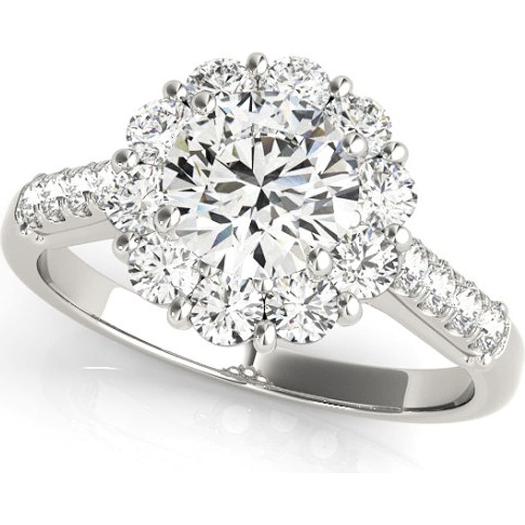 Bliss Diamond 3ct Halo Diamond Engagement Wedding Ring White, Yellow, Or Gold Lab Grown In 14k White Gold