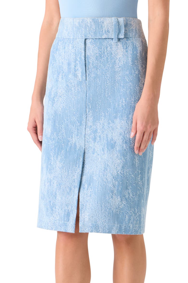 Denim Jacquard Pencil Skirt, Alternate, color, SKY BLUE DENIM