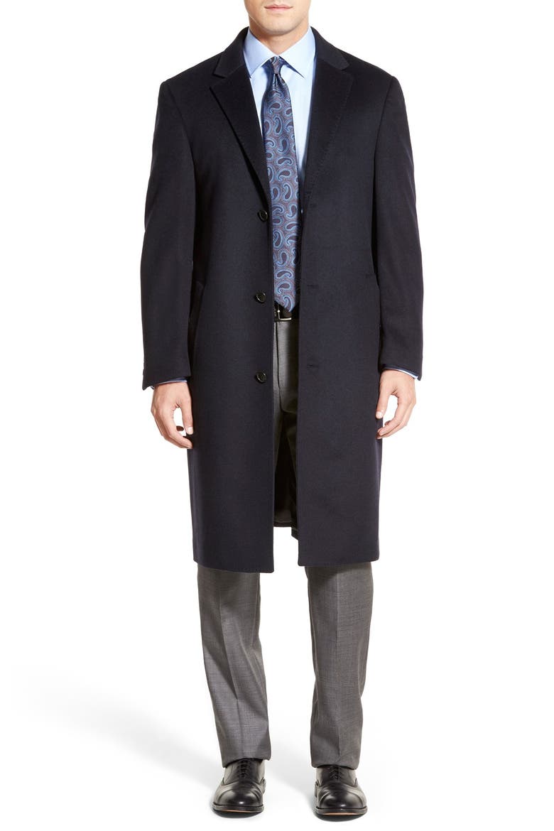 Sheffield Classic Fit Wool & Cashmere Overcoat, Main, color, NAVY