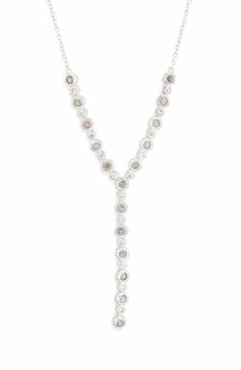 NORDSTROM RACK Bezel Set CZ Tennis Y Necklace