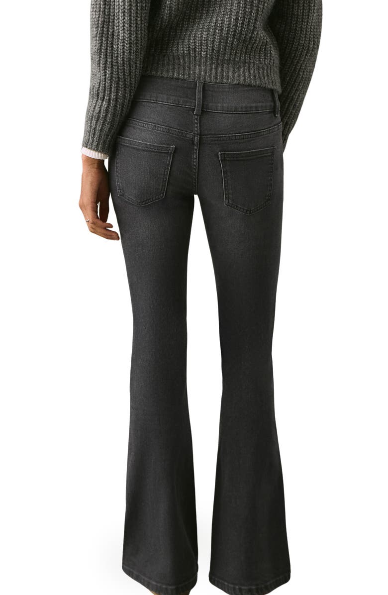 MANGO TEEN Low Rise Flare Jeans, Alternate, color, Black Denim