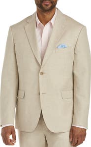 Oak Hill by DXL Big & Tall Jacket-Relaxer Linen-Blend Suit Jacket