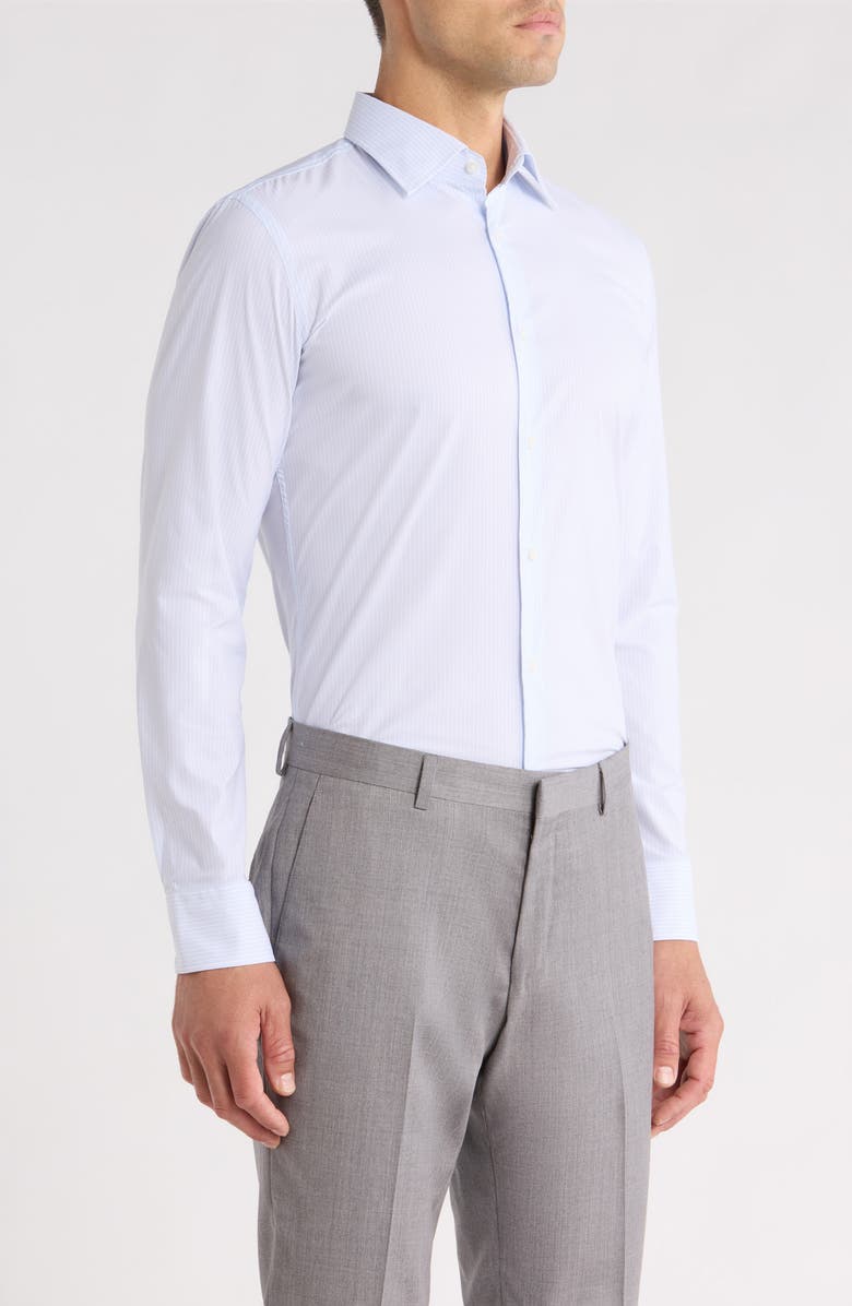 BOSS Hank Kent Slim Fit Stretch Performance Dress Shirt, Alternate, color, Light/ Pastel Blue