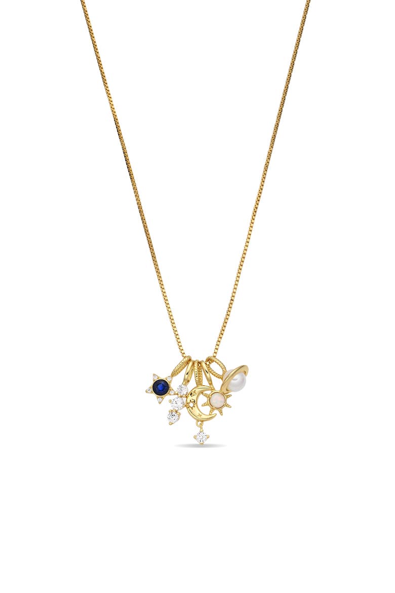 Golden Orbit Charm Necklace, Main, color, GOLD