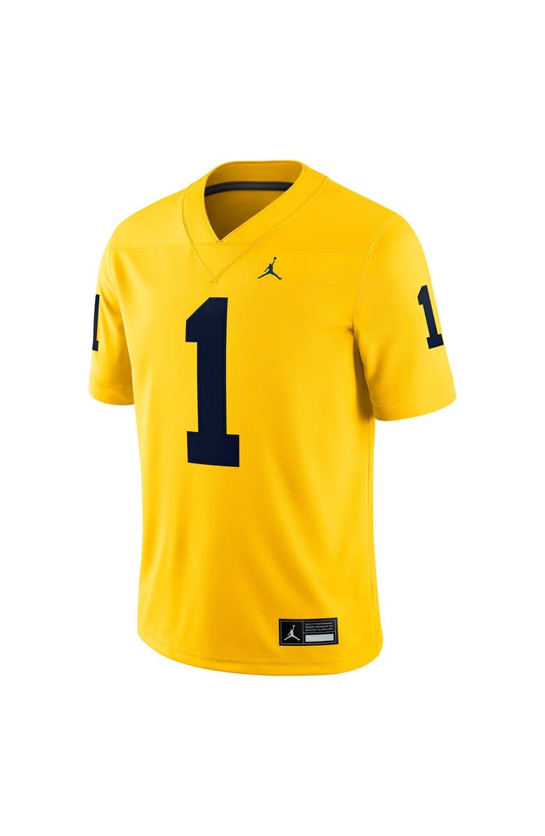 Jordan Brand Men's Jordan Brand #1 Maize Michigan Wolverines Alternate Game Jersey, Alternate, color, Maize