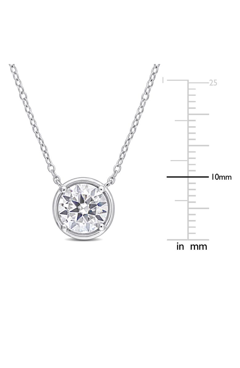 Julianna B. Moissanite Halo Circle Necklace, Alternate, color, Sterling Silver