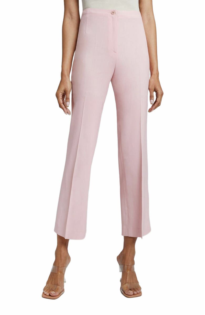 Santorelli ROMA Straight Ankle Length Pant Solid Crepe, Alternate, color, 