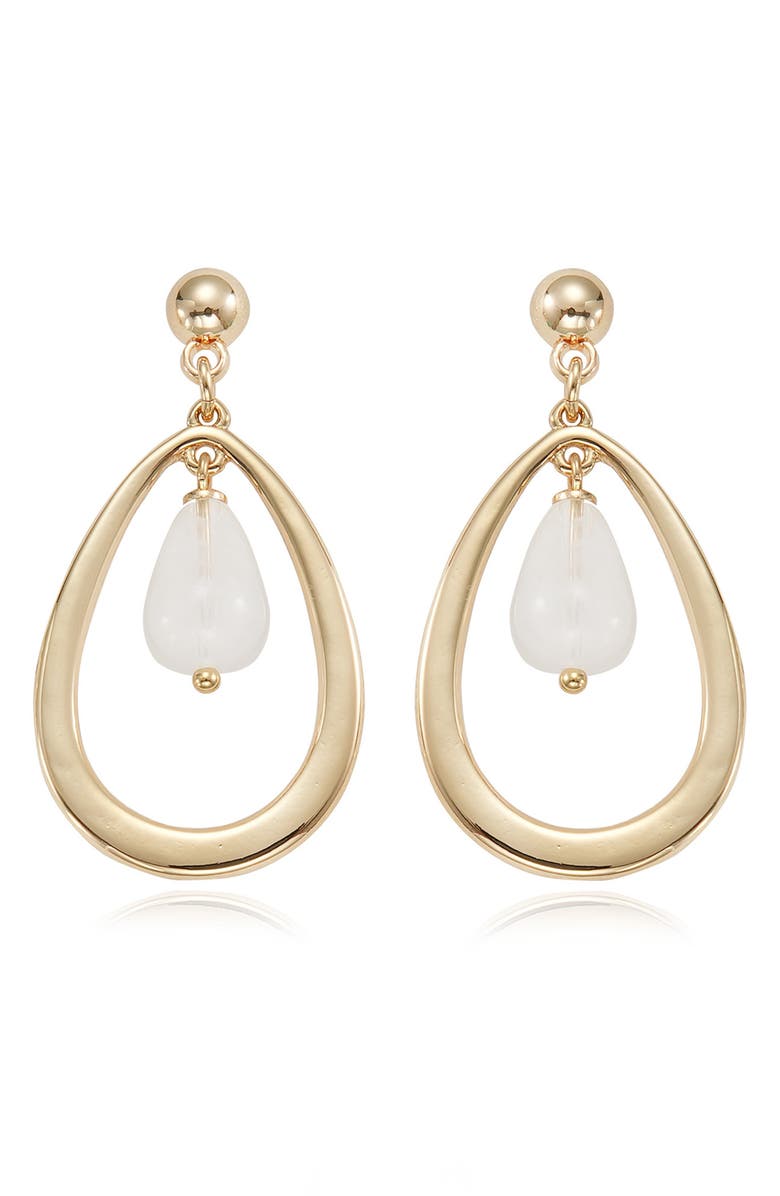 Ettika Stone Teardrop Earrings, Alternate, color, White