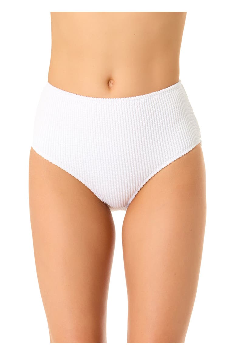 Women's Live In Color Textured High Waist Swim Bottom, Main, color, White