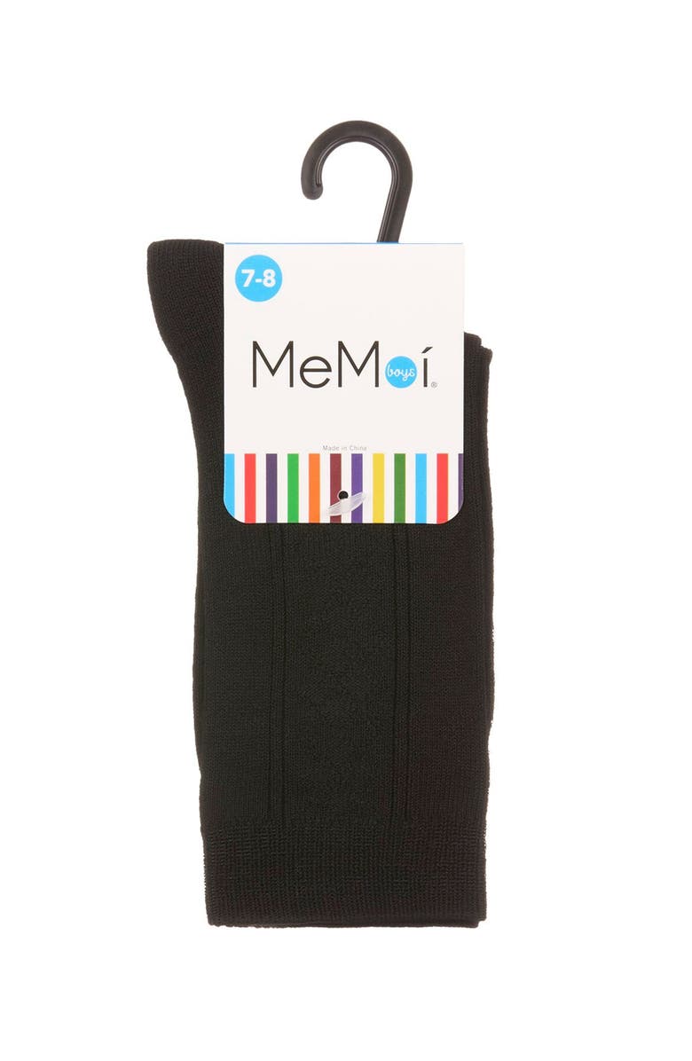 MeMoi Clocking Argyle Crew Socks, Alternate, color, Black