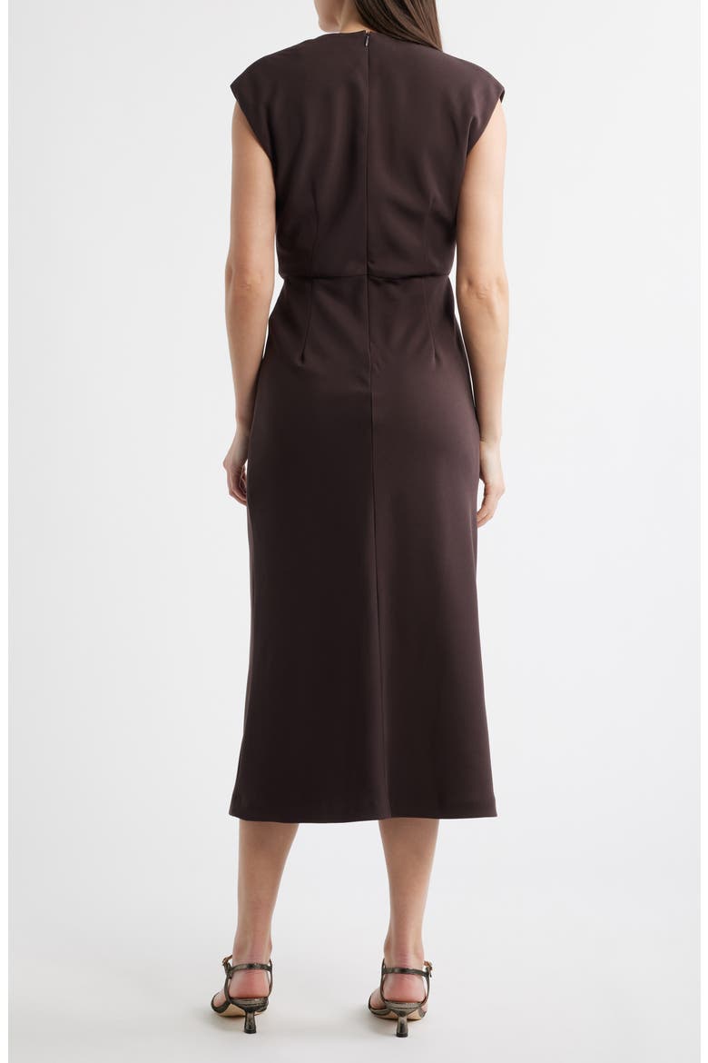 Cowl Neck Midi Dress, Alternate, color, DARK BROWN