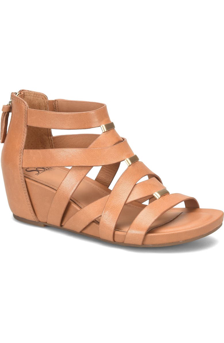 Söfft Vivi Platform Wedge Sandal, Main, color, Luggage